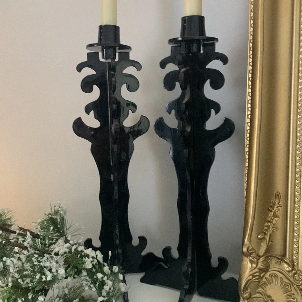 Midnight Black‎ single Candle Holder metal holidays home decor